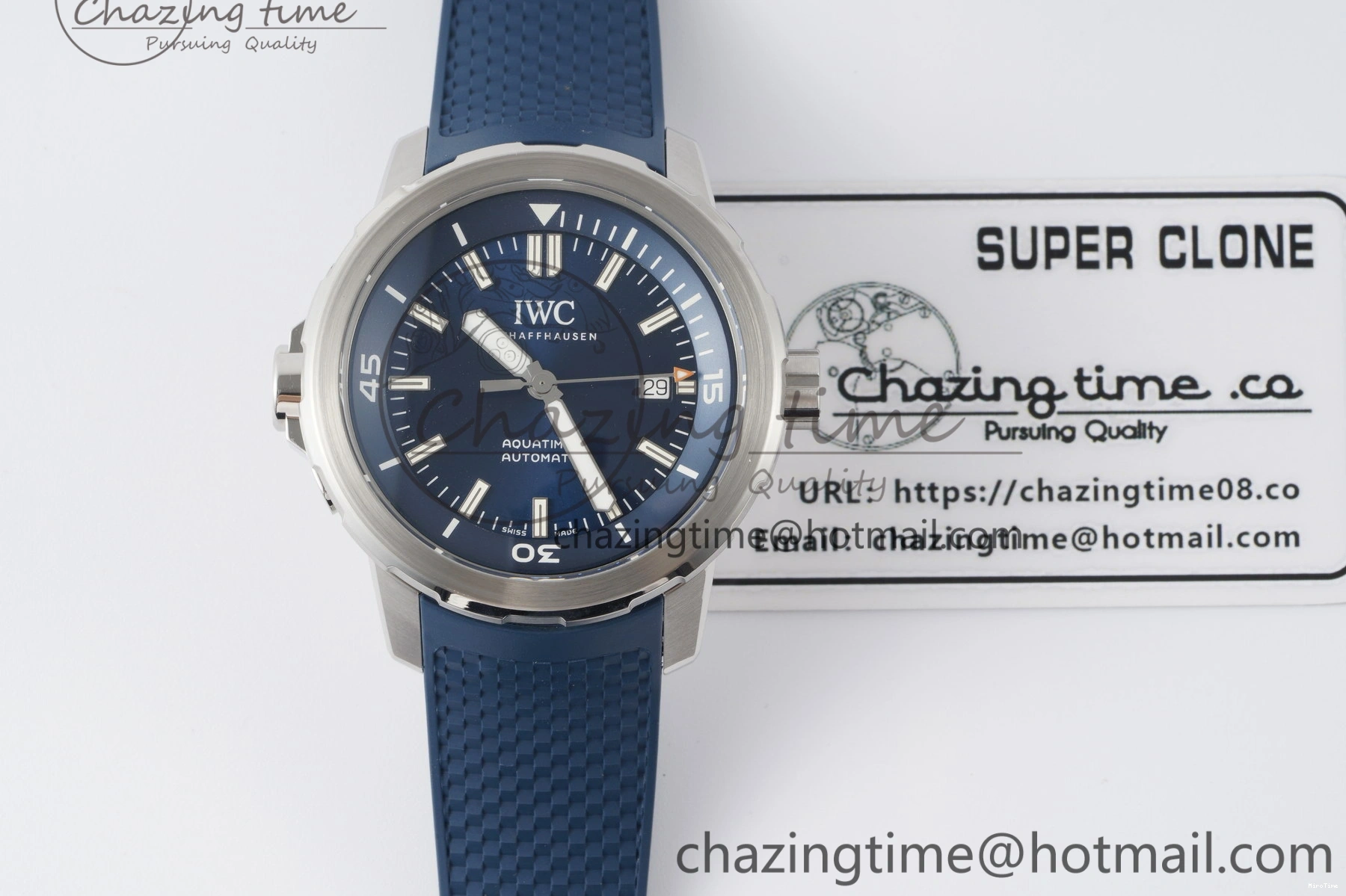 MIROTIME 0416 Attractive Aquatimer Chrono SS RSF 1:1 Best Edition Blue Dial on Blue Rubber Strap A 7056